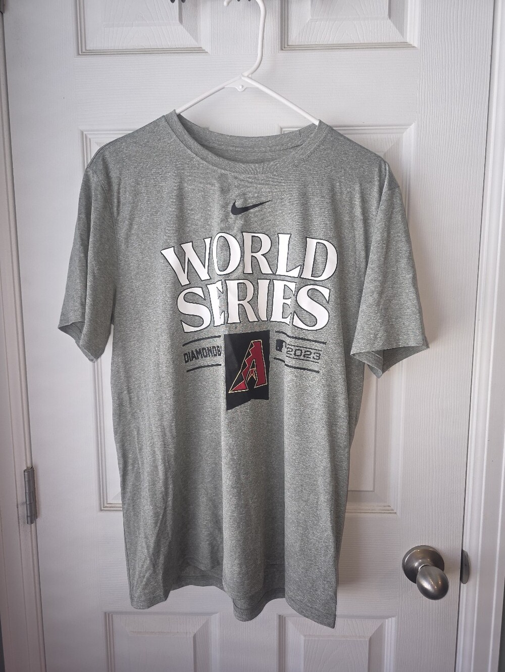 Nike Dri-Fit MLB Arizona Diamondbacks 2023 World Series T-Shirt Gray Mens Large